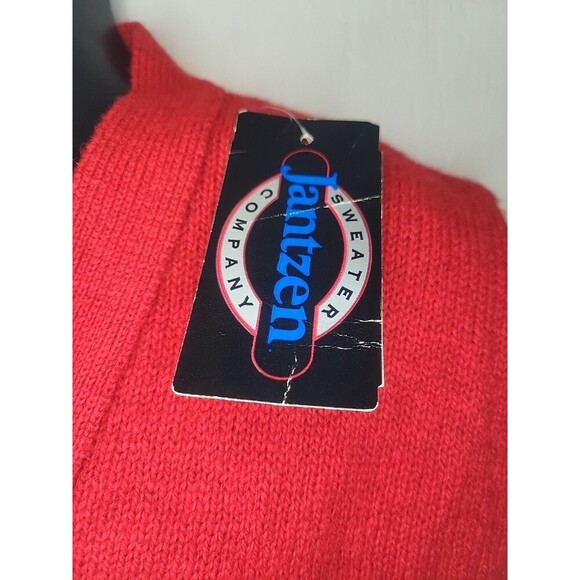 Vintage Jantzen Sweater Vest Men Large Red Button Holiday Preppy Cardigan Scotch - Picture 3 of 9